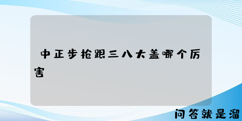 中正步枪跟三八大盖哪个厉害？