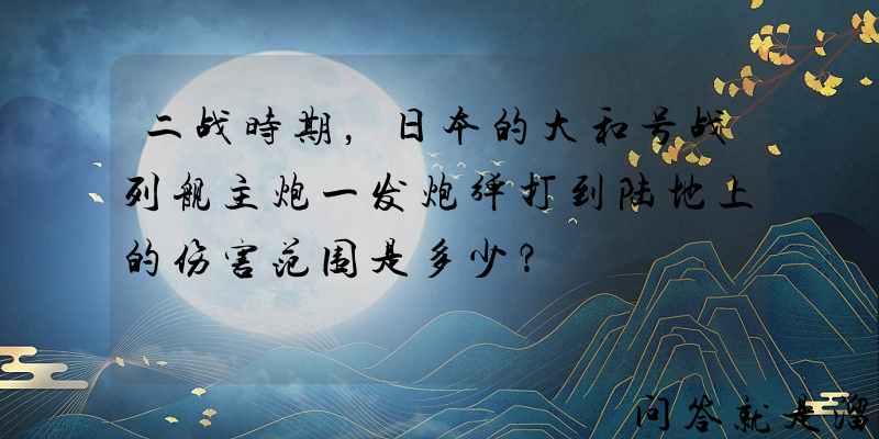 二战时期，日本的大和号战列舰主炮一发炮弹打到陆地上的伤害范围是多少？