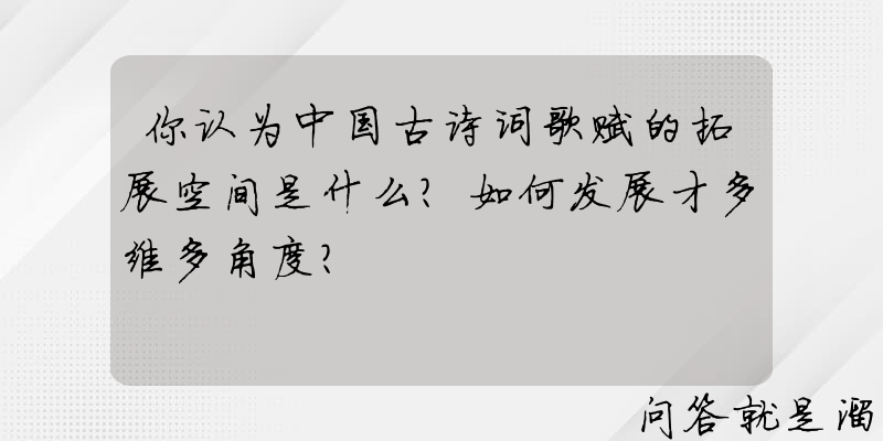 你认为中国古诗词歌赋的拓展空间是什么？如何发展才多维多角度？