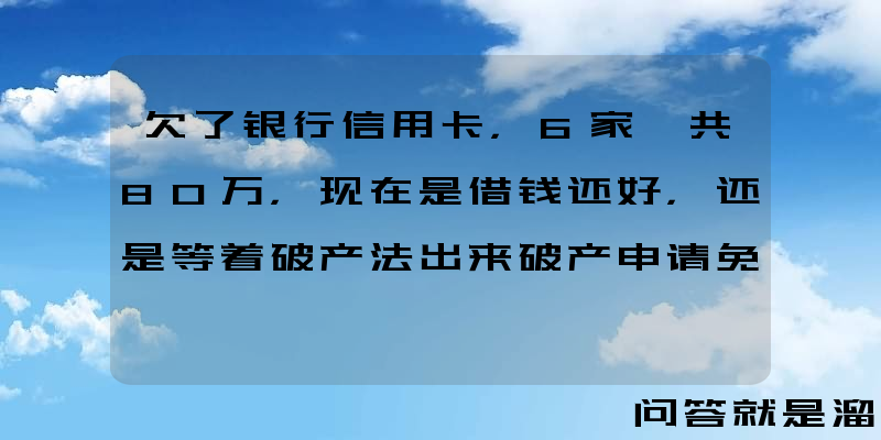 欠了银行信用卡，6家一共80万，现在是借钱还好，还是等着破产法出来破产申请免债？